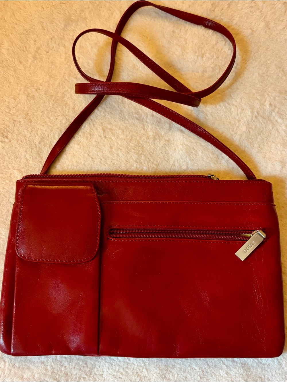 HOBO Red Leather Crossbody Bag
